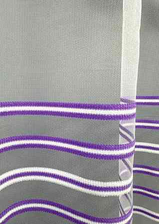 Тюль VR-Textil 1770т Фатин смуги Фіолетовий з білим 350х270 см (49-343) Київ