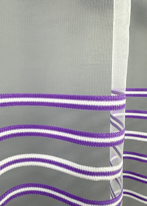 Тюль VR-Textil 1770т Фатин смуги Фіолетовий з білим 350х270 см (49-343) Київ - фото 6