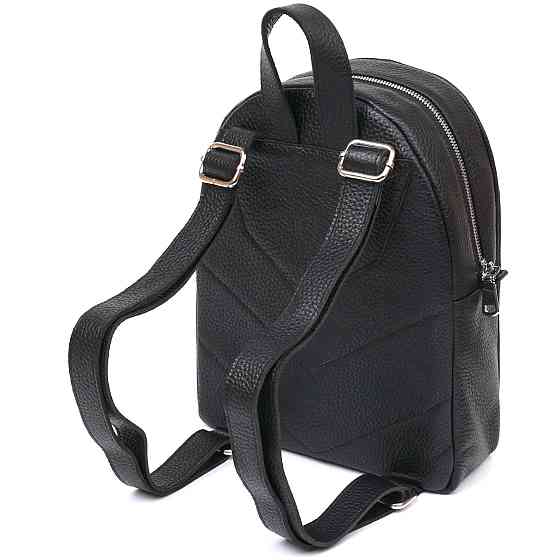 Компактный женский рюкзак из натуральной кожи Черный (SHVIGEL) Киев