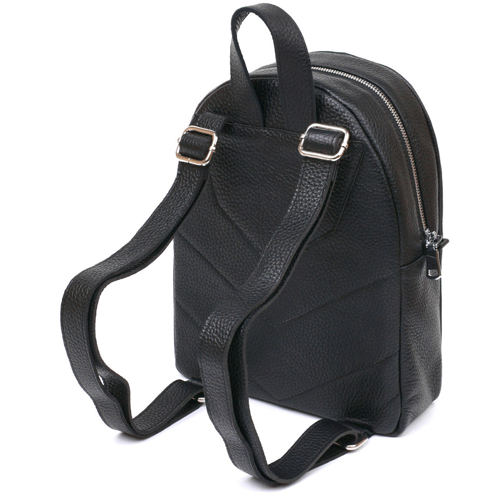 Компактный женский рюкзак из натуральной кожи Черный (SHVIGEL) Киев - изображение 6