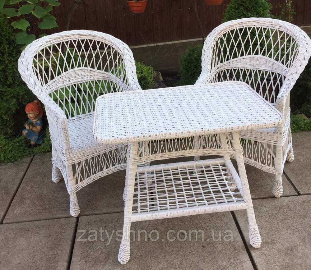 Плетені меблі біла|  Комплект плетеної із лози| меблі з лози для дачі Київ - фото 4