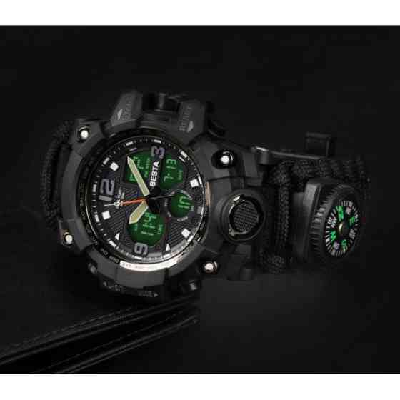 Чоловічий наручний годинник Besta Life Pro з компасом (Чорний) Київ