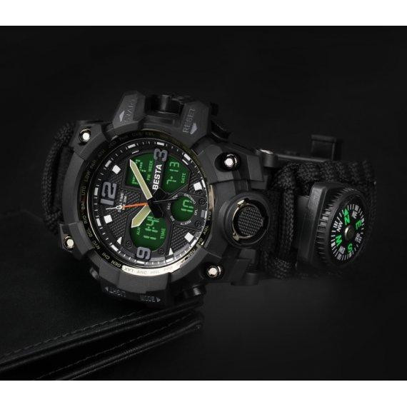 Чоловічий наручний годинник Besta Life Pro з компасом (Чорний) Київ - фото 6