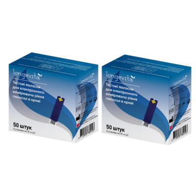 Тест-полоски для глюкометра Longevita 2 x 50 шт. (6302698) Винница - изображение 1