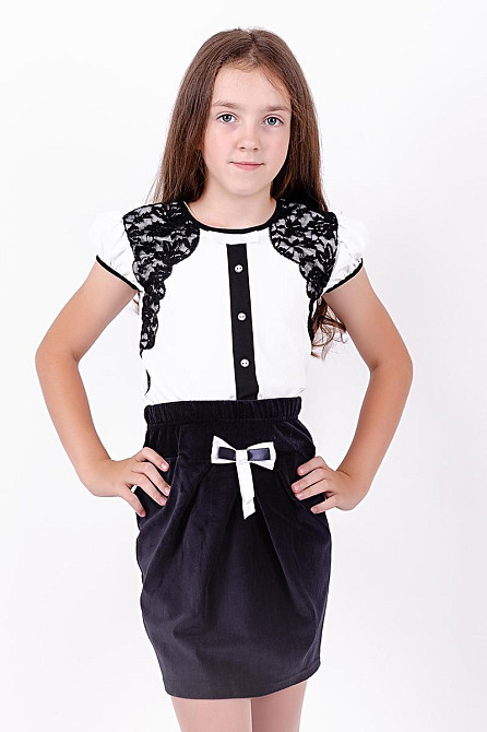 Спідниця дитяча вельветова, темно-синя,топ 140 Крохатушка одяг Київ - фото 1