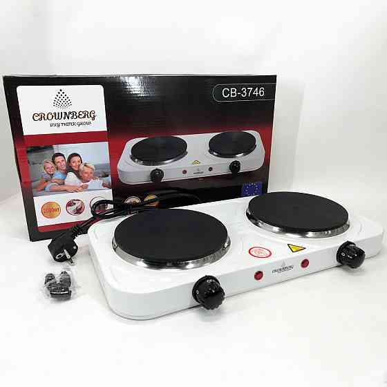 Електроплита двоконфорочна настільна компактна Crownberg CB-3746, Плита для любителів готувати ZK-29 Івано-Франківськ