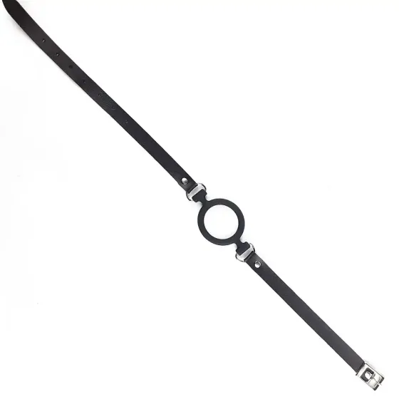 Кляп-розширювач силіконове кільце Art of Sex – Gag Ring, чорний, натуральна шкіра Львів