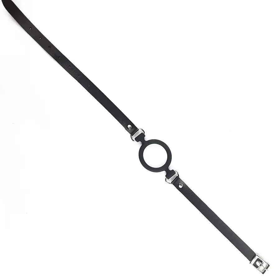 Кляп-розширювач силіконове кільце Art of Sex – Gag Ring, чорний, натуральна шкіра Львов - изображение 3