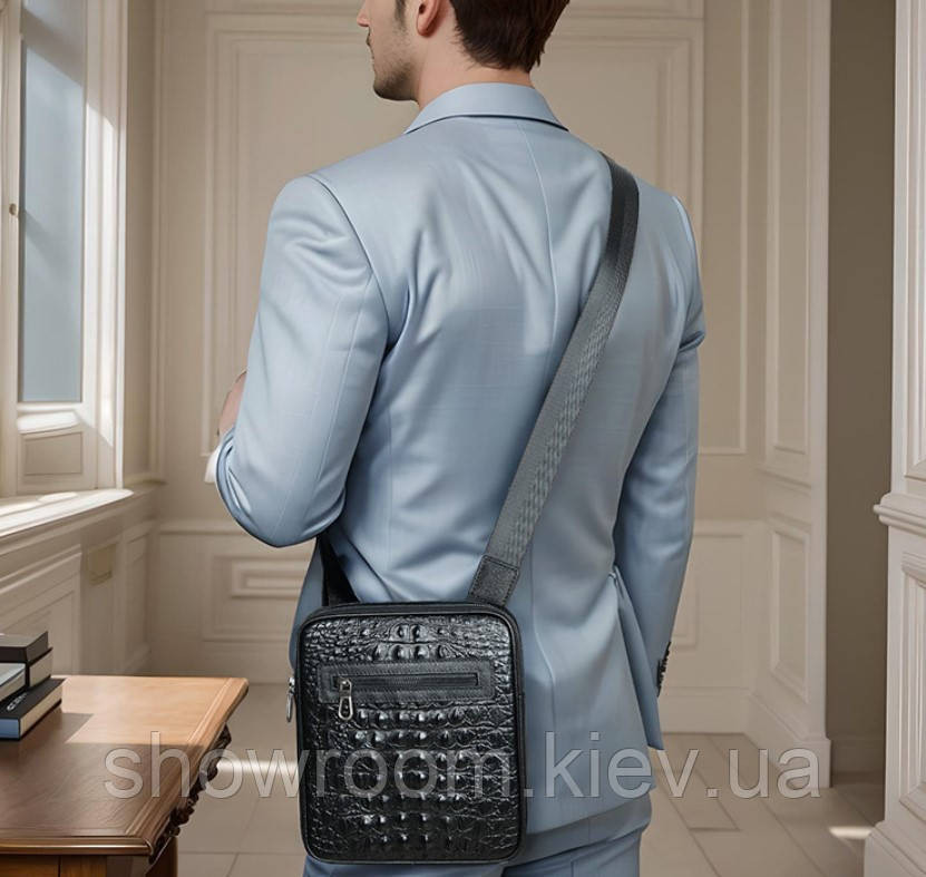 Чоловічі шкіряні сумки під рептилію Leather Collection (5048) Київ - фото 6