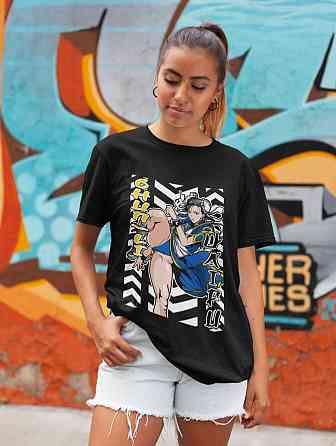 Футболка для мальчика аниме Кхун Ли Стреет Фигхтер оверсайз (рост от 165 до 180 ) Черний AnimeJ0935m Днепр