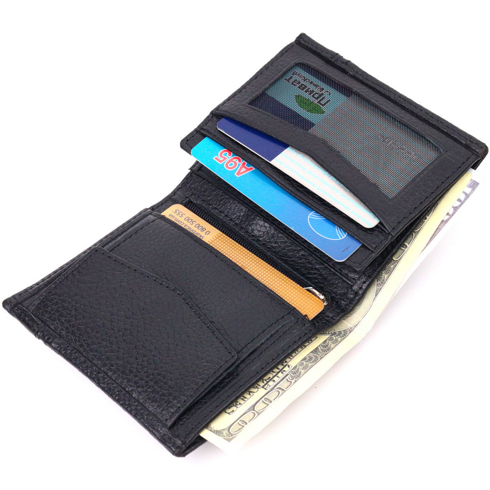 Престижне портмоне для чоловіків з натуральної шкіри KARYA 21323 Чорний Київ - фото 6