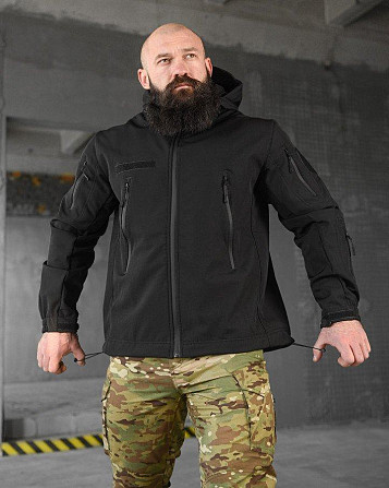 Весенняя тактическая куртка softshell masad черная Киев - изображение 18