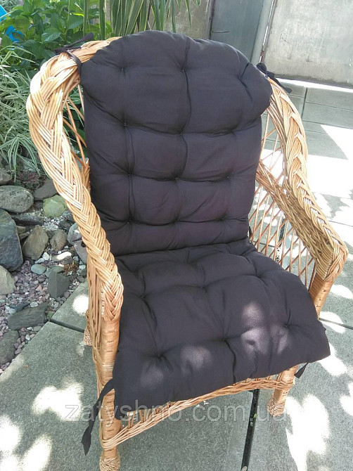 Крісло плетене з м'якою подушкою накидкою Київ - фото 9