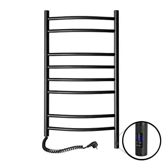 Рушникосушарка електрична NAVIN Камелія 480х800 Sensor, ліва, сенсор з таймером, чорний муар Київ