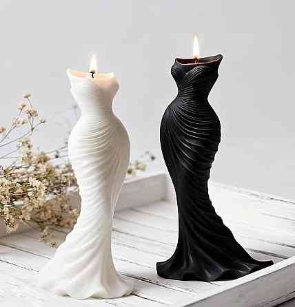 Силіконовий молд свічка вечірня сукня 3D, форма плаття для свічок гіпсу епоксидної смоли Київ