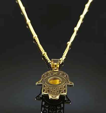 Подвеска Хамса тигровый глаз, кулон рука Фатимы на цепочке, нержавеющая сталь Киев