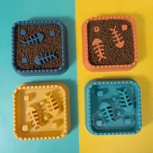 Миска WahoPet для котів для повільного годування з рибками пластикова помаранчева Київ - фото 3