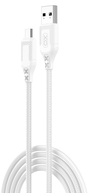 Кабель XO NB235 Zebra Series Braided USB-A to Micro - 1m White (6976054) Киев - изображение 1