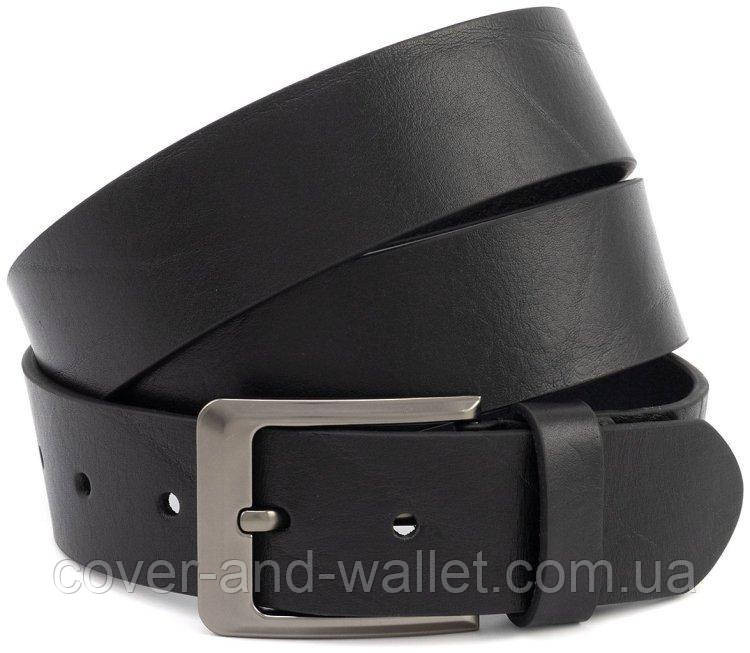 Чоловічий ремень батал з натуральної шкіри чорного кольору довжиною до 140 см Puos 40 мм Київ - фото 1