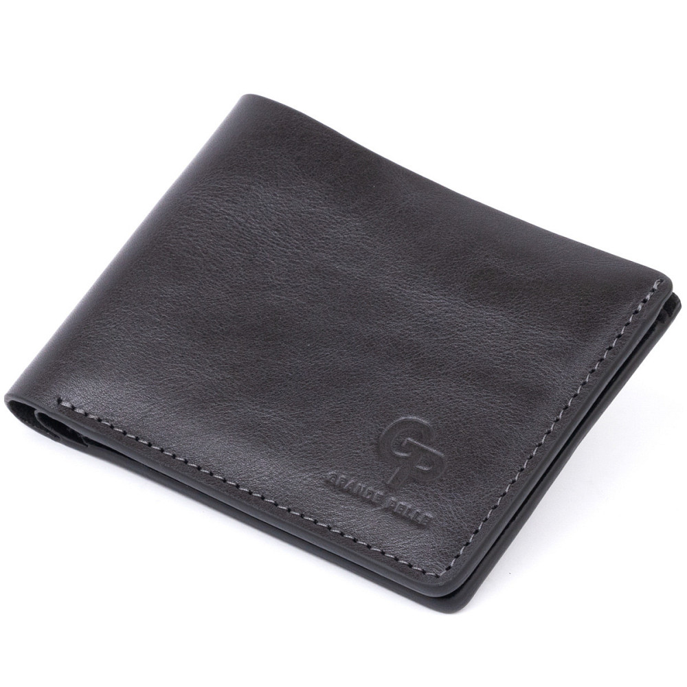 Горизонтальное портмоне в гладкой коже без застежки GRANDE PELLE 11311 Черное Киев - изображение 1