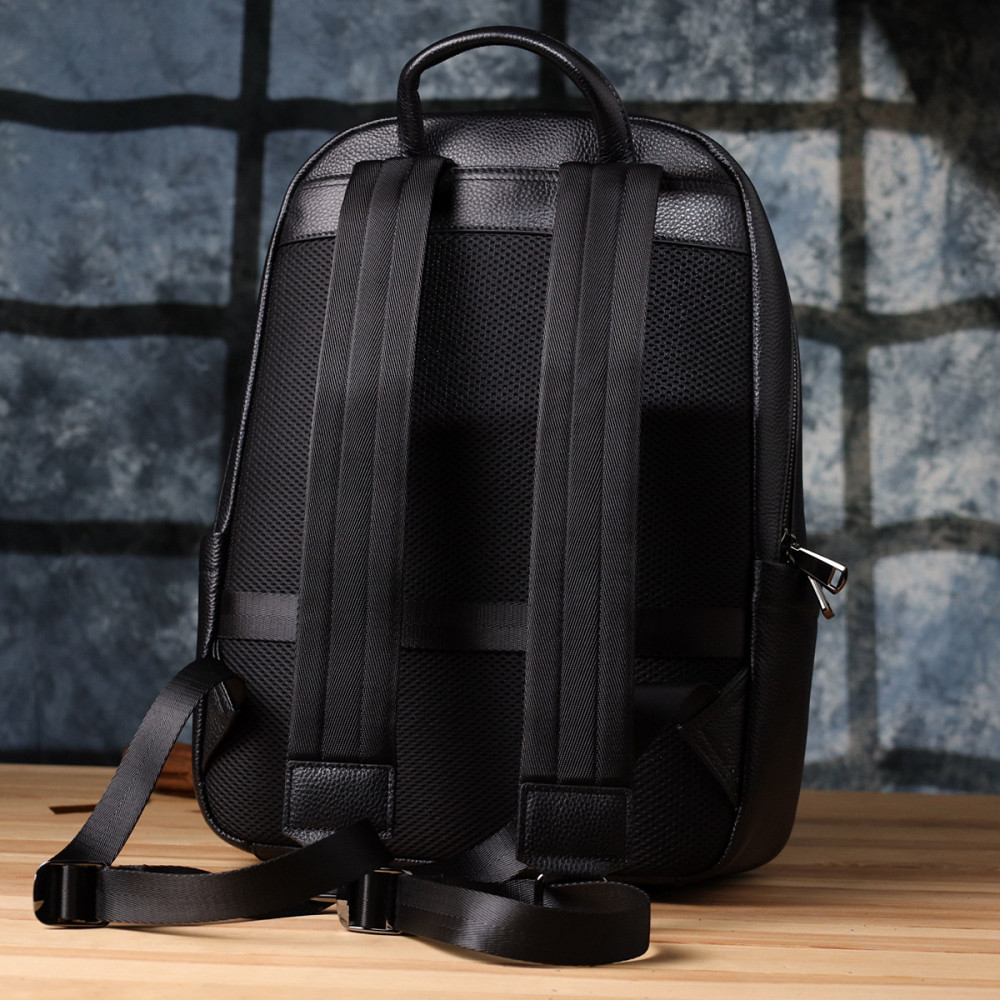 Місткий рюкзак для чоловіків з натуральної шкіри Vintage 23045 Чорний Київ - фото 10