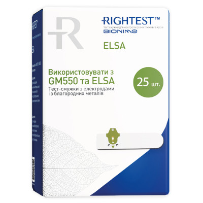 Тест-смужки для глюкометра Bionime Rightest Elsa 25 шт. (4710627337613) Вінниця - фото 1