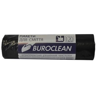 Пакети для сміття Buroclean чорні 120 л 10 шт. (4823078910660) Вінниця - фото 1