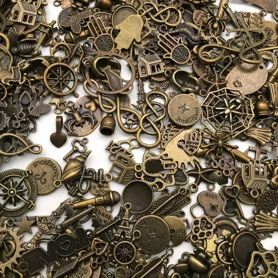 Набір металевих підвісок 100г для творчості, бронза Київ