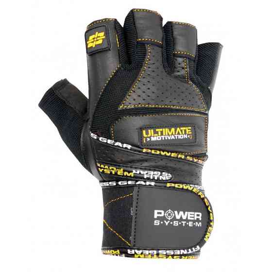 Рукавички для фітнесу Power System PS-2810 Ultimate Motivation Black/Yellow Line L Каменское