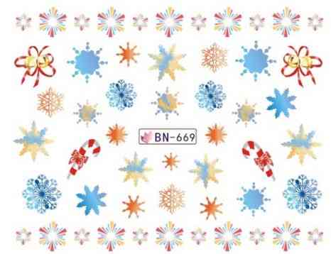 Новогодние наклейки на ногти BN-669 Киев