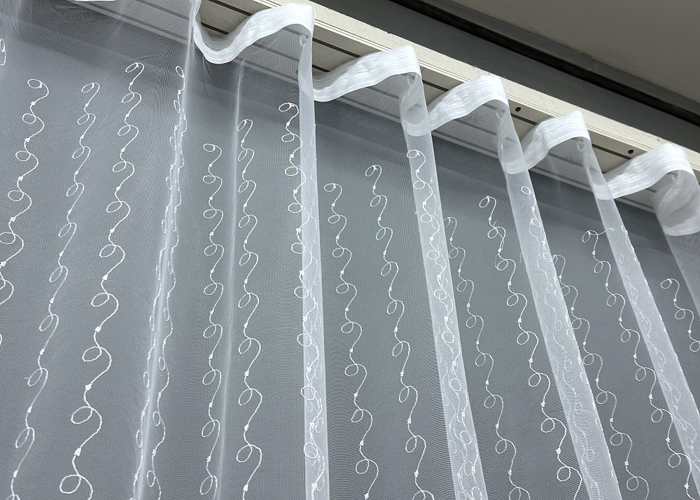 Тюль фатин з вишивкою колір холодний білий 1731т Київ - фото 7