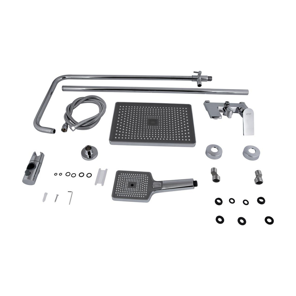 Душевая система универсальная Qtap Aries на три потребителя (с изливом) QTARI111CRM45560 Chrome Киев - изображение 8