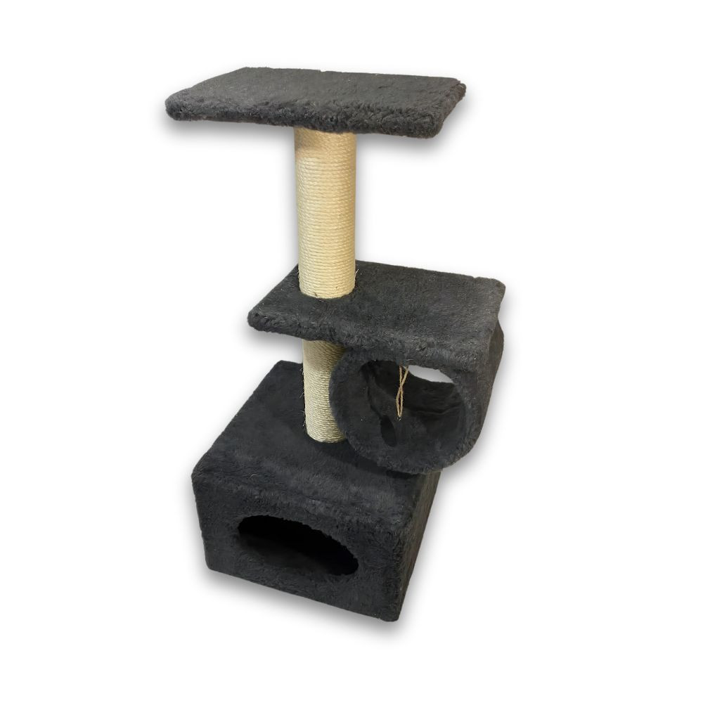 Дряпка Природа Саванна для котив з барабаном сіра 38x38x90 см Київ - фото 4