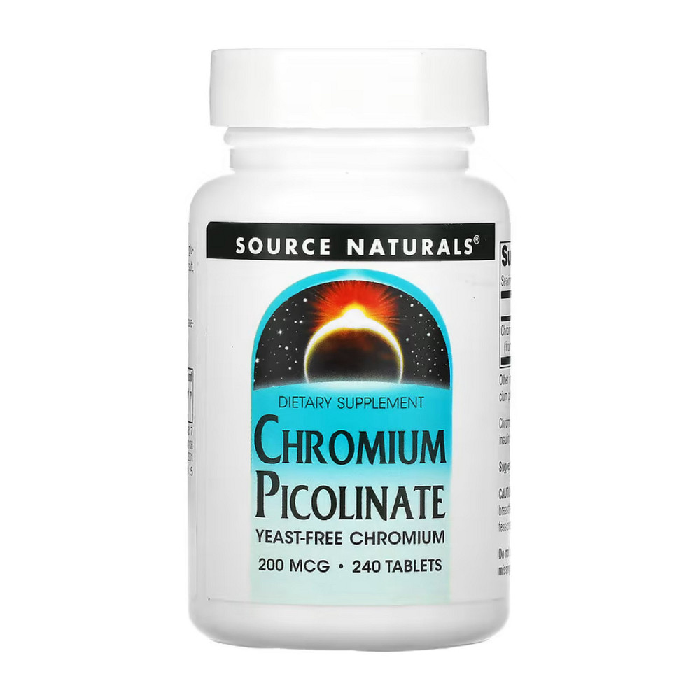 Мінерали Source Naturals Хром піколінат Chromium Picolinate 200 mcg 240 таб Київ - фото 1