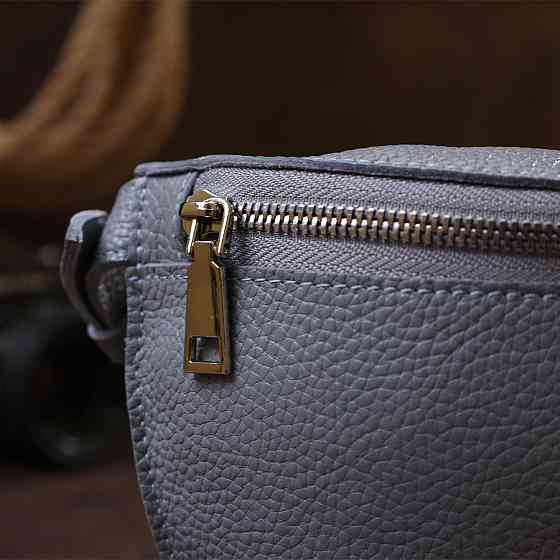 Оригинальная женская бананка из натуральной кожи Серый (SHVIGEL) Киев