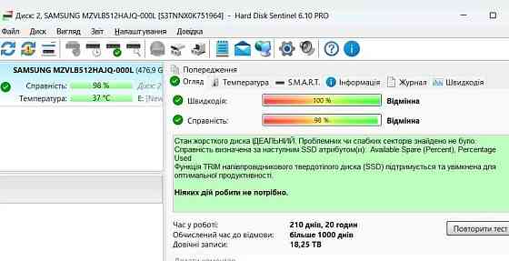 SSD 512GB Samsung PM981 (970 EVO) m.2 NVMe 2280 V-NAND TLC. Харків