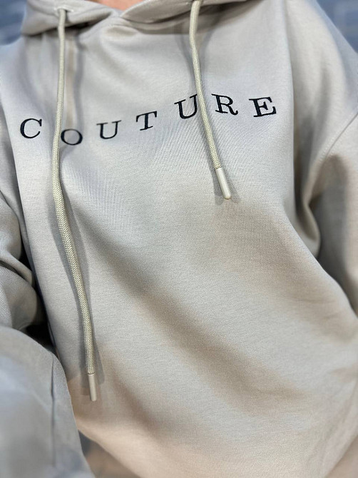 Костюм женский A-N 2742 худые с капюшоном брюки вышивка на резинке со швом - стрелкой бежевый, бежевый, L Киев - изображение 16