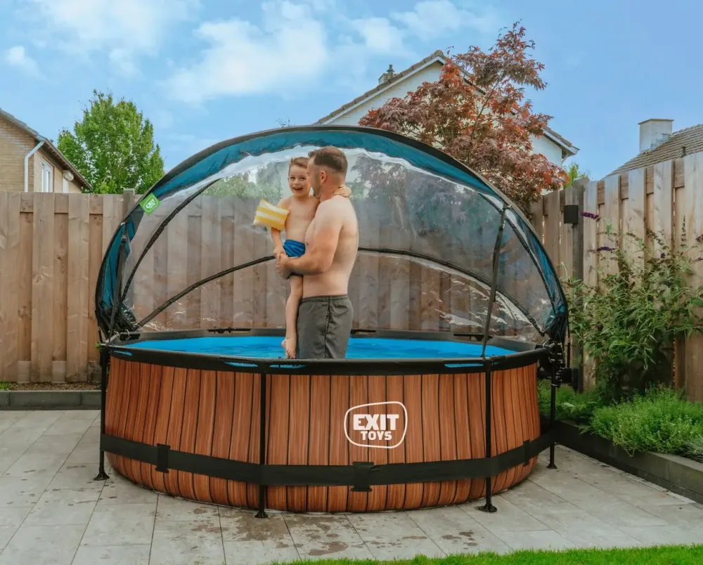 Бассейн EXIT круглый с куполом 300 х 76 см в цвете Wood Київ - фото 8