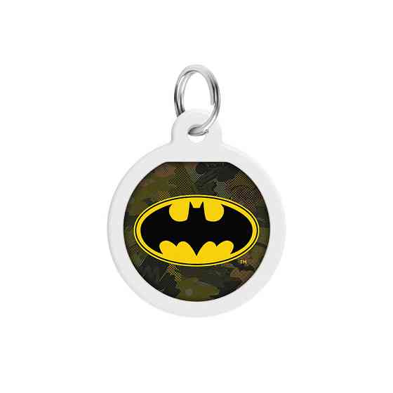 Адресник для собак і котів металевий WAUDOG Smart ID з QR-паспортом, малюнок "Бетмен зелений", коло, Д 25 Вінниця