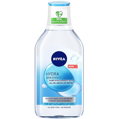 Мицеллярная вода Nivea Hydra Skin Effect с гиалуроновой кислотой 400 мл (4005900940315) Винница - изображение 1