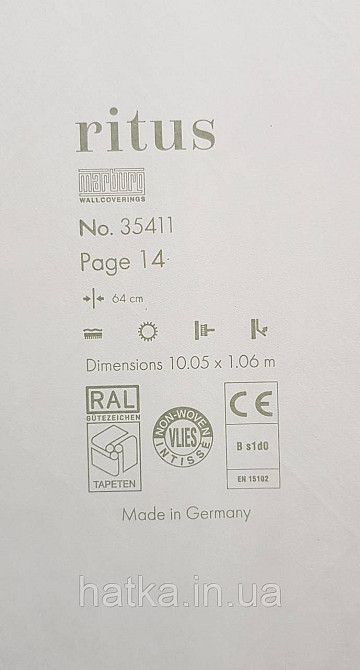 Шпалери вінілові на флізеліні Ritus Marburg метрові геометрія під плитку структурні сірі сріблясті Київ - фото 4