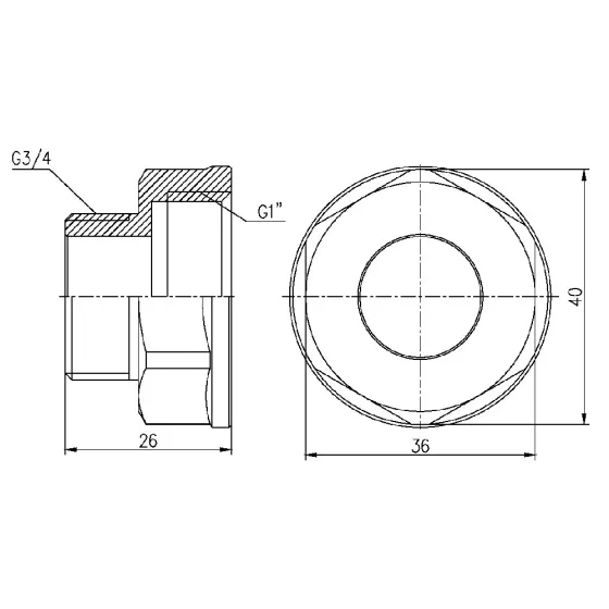 Перехід Thermo Alliance Forte 1"х3/4" ВН SF3602520 Київ