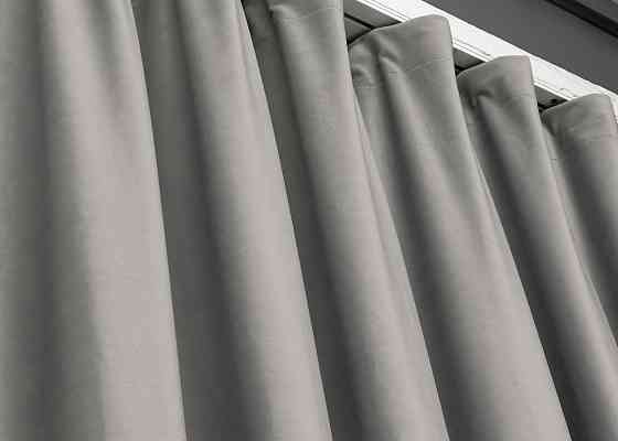 Шторная ткань бархат высота 3м цвет светло-серый 1765ш Киев