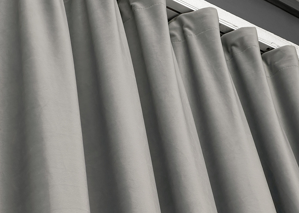 Шторная ткань бархат высота 3м цвет светло-серый 1765ш Киев - изображение 5