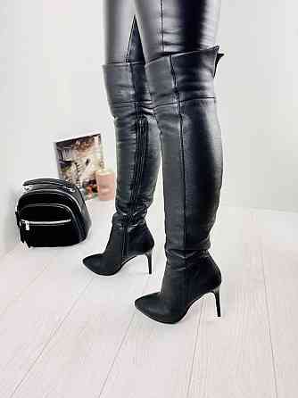 Nivelle Ботфорты женские NIVELLE черные натуральная кожа высота 51см обхват голени 35-37см кабл Коломия