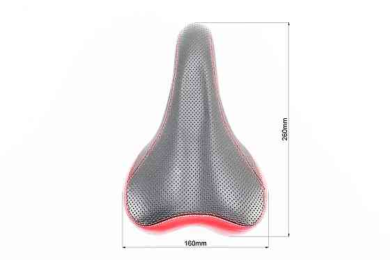 Сидіння MTB 260x160мм з кріпленням, чорно-червоне CORRADO 6690 Киев