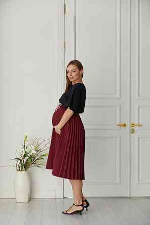 Літня спідниця для вагітних Vilnius розмір XXL/3XL Lullababe Бордовий Кривий Ріг