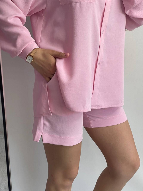 Костюм-тройка женский летний с шортами и брюками Зефирный M-L Харьков - изображение 6