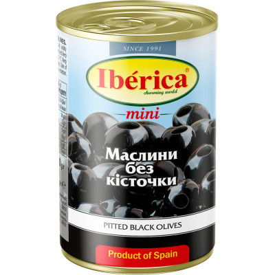 Овощная консервация Iberica Маслины черные мини без косточки 300 г (8436024290332) Винница - изображение 1