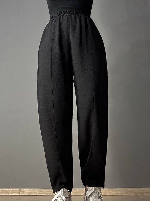 Брюки женские 0716 MOM шелковые с карманами черные, черный, L Киев - изображение 19